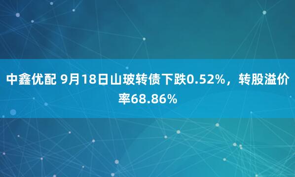 中鑫优配 9月18日山玻转债下跌0.52%，转股溢价率68.86%